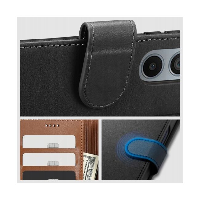 Husa pentru Samsung Galaxy A15 Wallet tip carte, negru