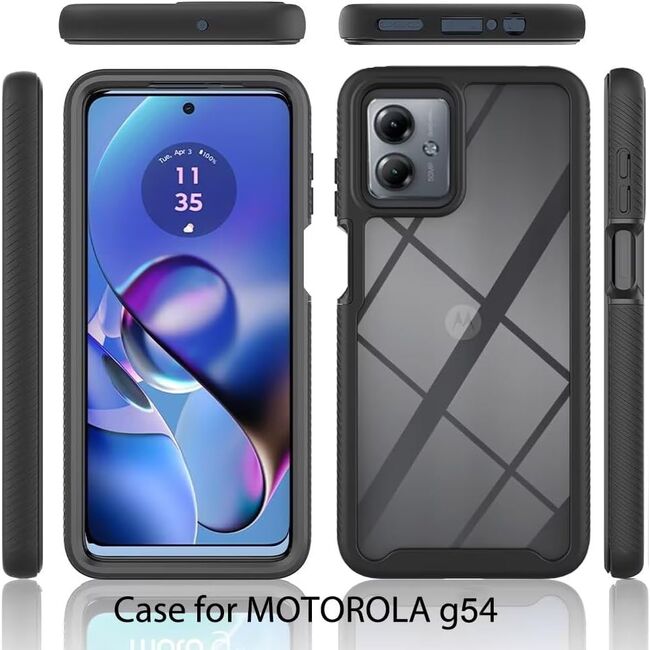 Pachet 360: Husa cu folie integrata pentru Motorola Moto G54, G54 Power Edition Defense360 - negru