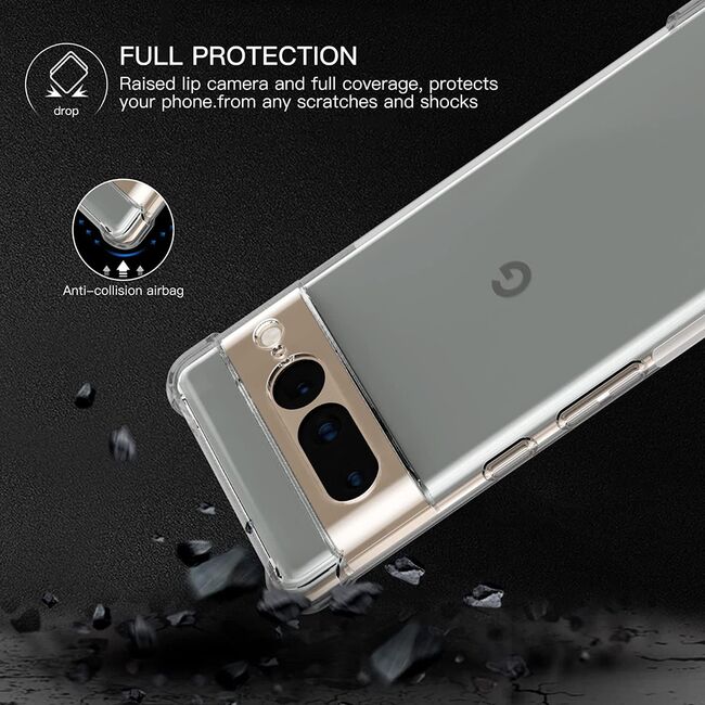 Husa pentru Google Pixel 7 Pro Anti-Shock 1.5mm, reinforced 4 corners, transparent