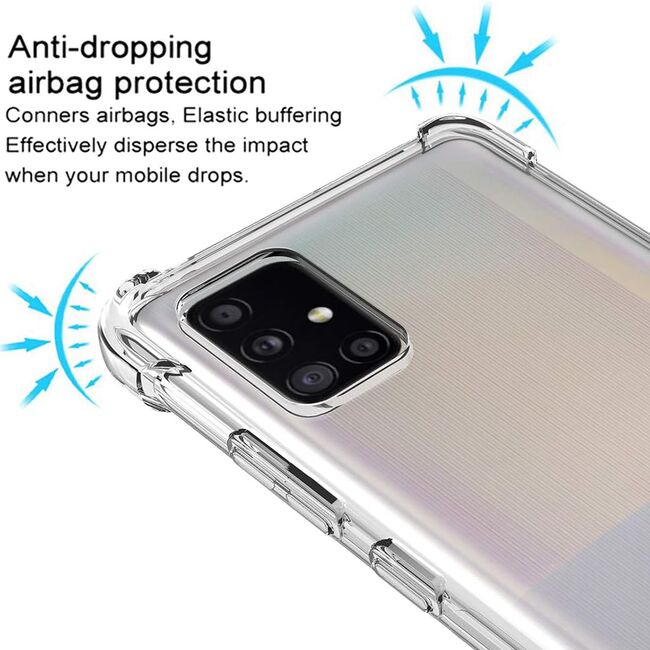 Husa pentru Samsung Galaxy A51 Anti-Shock 1.5mm, reinforced 4 corners, transparent