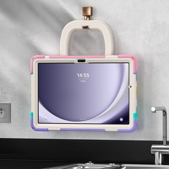 Pachet 360: Husa cu folie integrata pentru Samsung Galaxy Tab A9 Plus 11 inch X-Armor, baby color