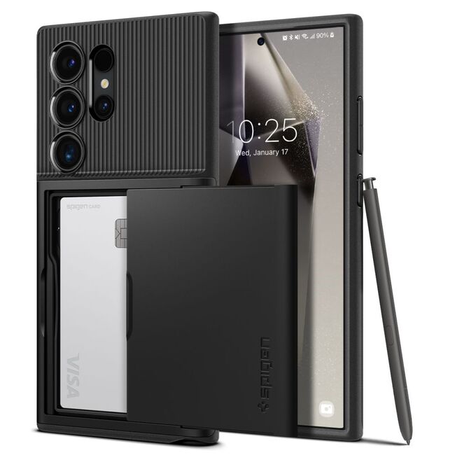 Husa Samsung Galaxy S24 Ultra Spigen Slim Armor CS, negru
