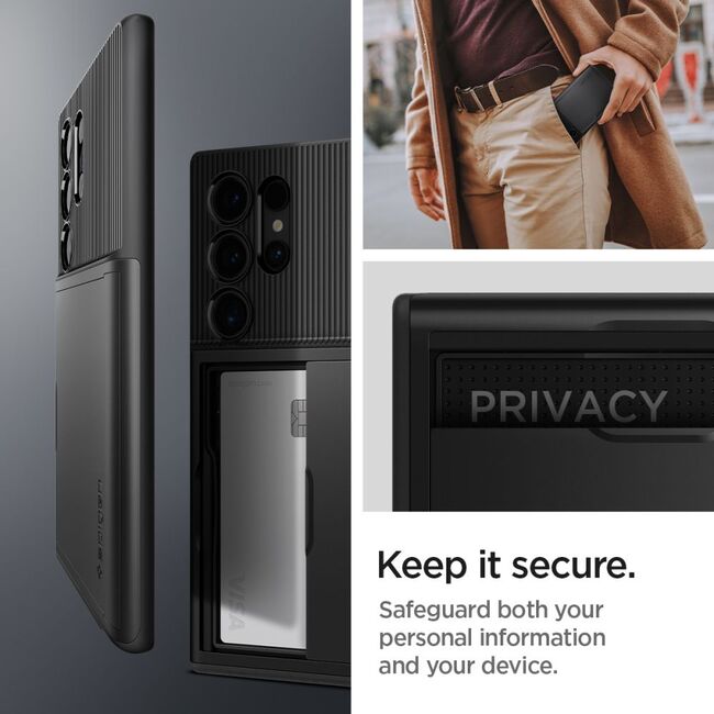 Husa Samsung Galaxy S24 Ultra Spigen Slim Armor CS, negru
