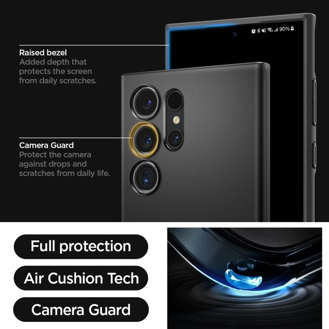 Husa Samsung Galaxy S24 Ultra Spigen Thin Fit, negru