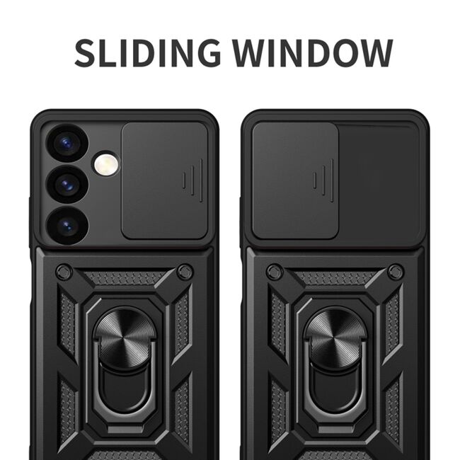 Husa pentru Samsung Galaxy S24 Plus cu inel Ring Armor Kickstand Tough, protectie camera (negru)