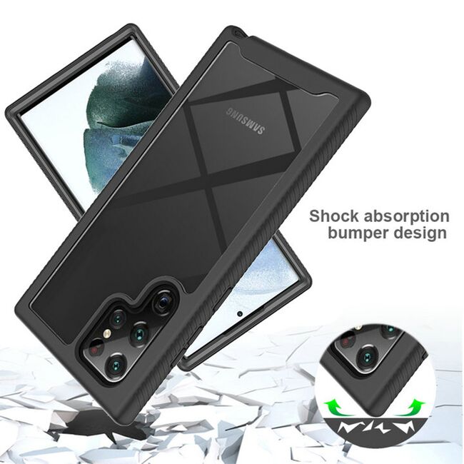 [Pachet 360°] Husa + folie Samsung Galaxy S24 Ultra Techsuit Defense, negru