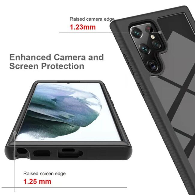 [Pachet 360°] Husa + folie Samsung Galaxy S24 Ultra Techsuit Defense, negru