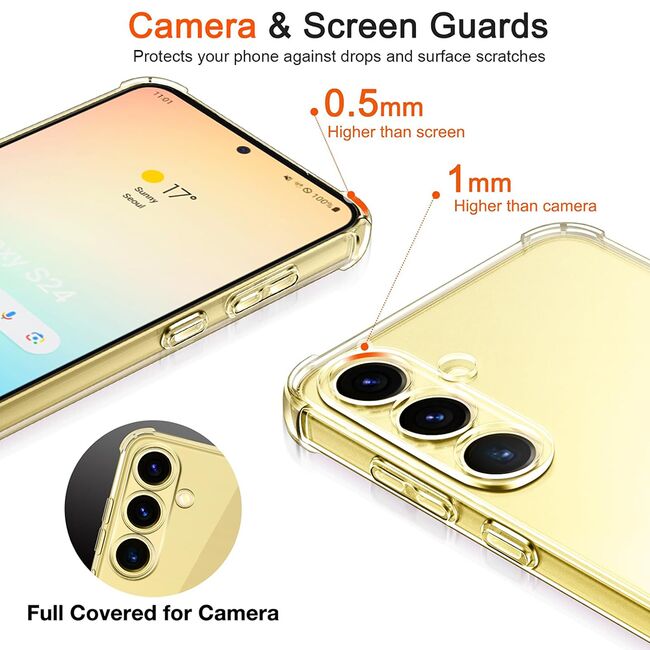 Husa pentru Samsung Galaxy S24 Anti Shock 1.3mm Reinforced 4 corners (transparent)