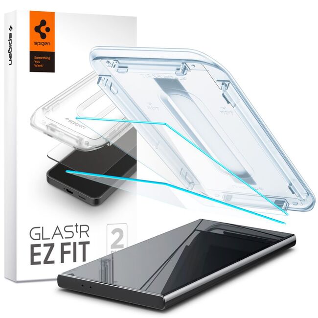 [Pachet 2x] Folie Samsung Galaxy S24 Ultra Spigen Glas.tR EZ Fit, transparenta