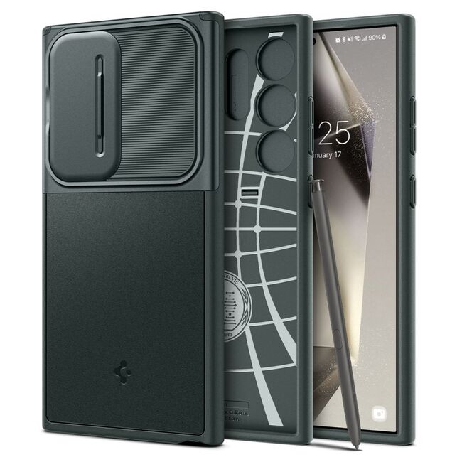 Husa Samsung Galaxy S24 Ultra Spigen Optik Armor, abyss green