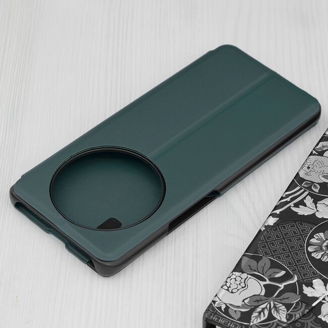 Husa Honor Magic 6 Lite Eco Leather View flip tip carte, verde