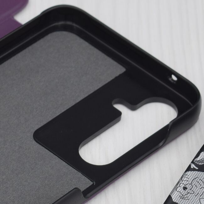 Husa pentru  Samsung Galaxy A55 tip carte, Smart View, mov