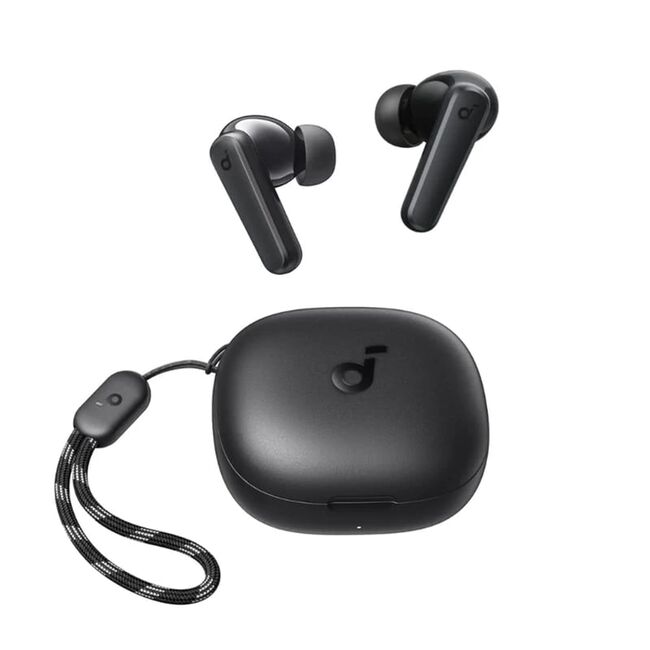 Casti in-ear Bluetooth Charging Case, Extra-bass, AI-Enhanced Calls Anker R50i, negru