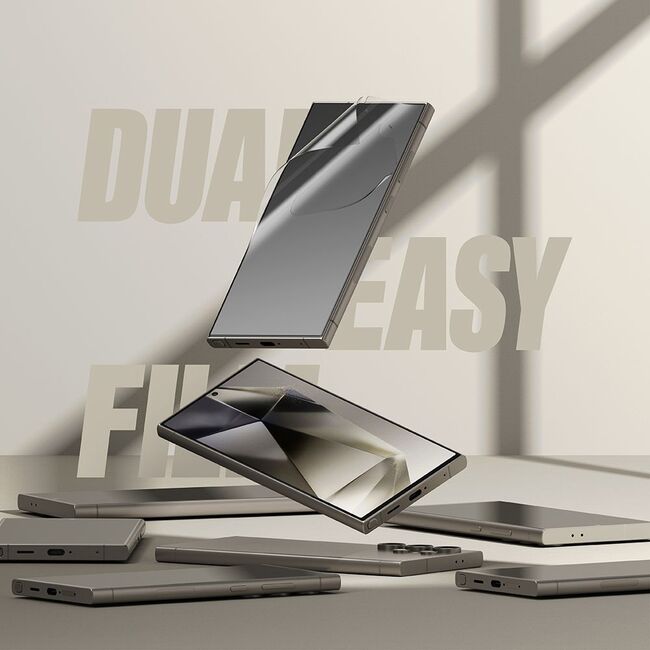 [Pachet 2x] Folie Samsung Galaxy S24 Ultra Ringke Dual Easy Film Full Coverage, transparenta