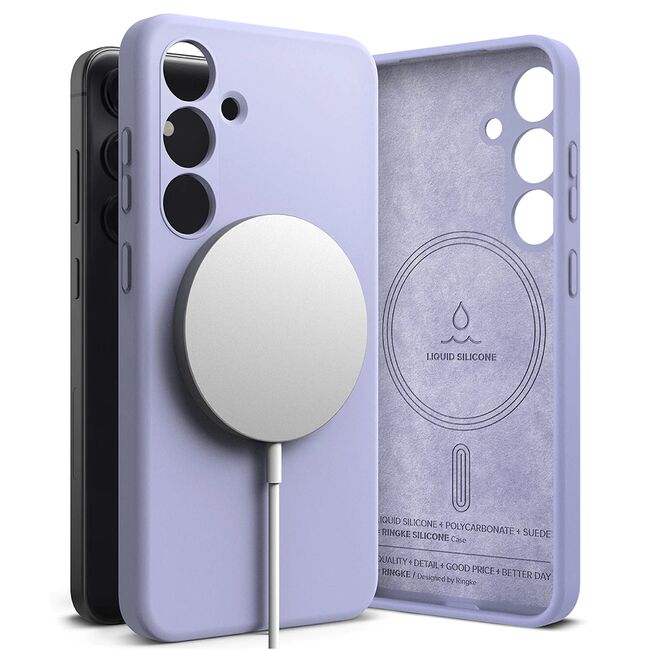 Husa Samsung Galaxy S24 Ringke Silicone Magnetic, lavender