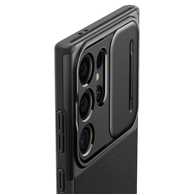 Husa Samsung Galaxy S24 Ultra Spigen Optik Armor, negru