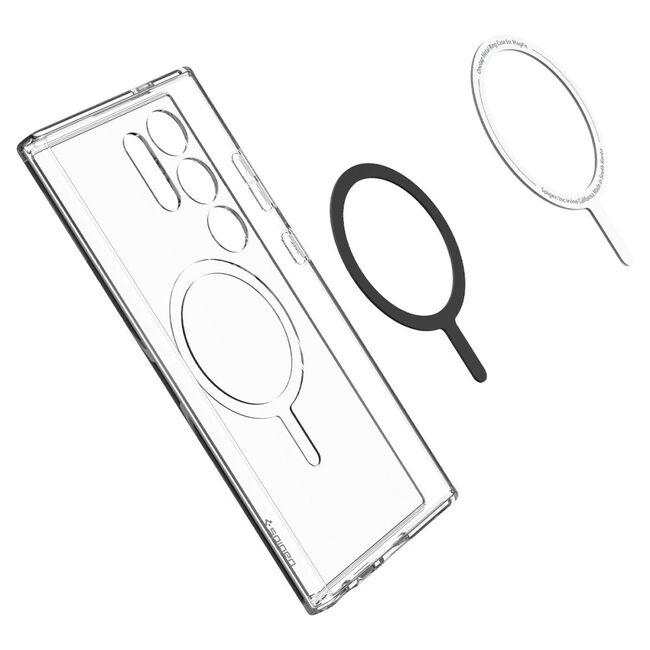 Husa Samsung Galaxy S24 Ultra Spigen Ultra Hybrid OneTap Ring MagSafe, transparenta