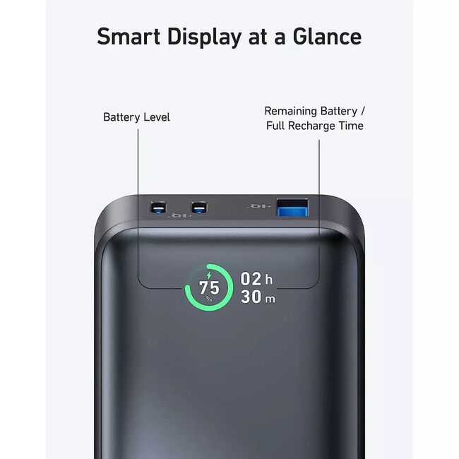Baterie externa Anker 533 PowerCore 10.000 mAh, 30W, Power IQ 3.0, PowerDelivery, 2x USB-C, 1x USB-A, Negru
