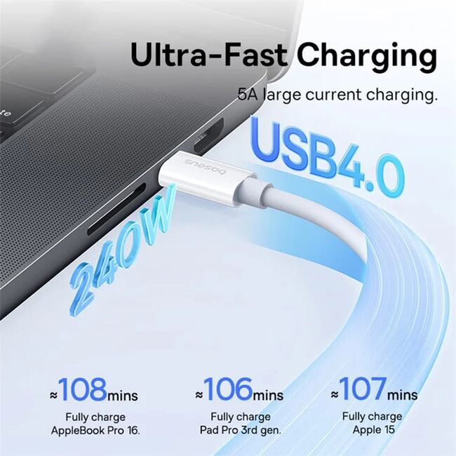 Cablu tip C pentru Realme GT Neo 5 240W Baseus P10365200211-02