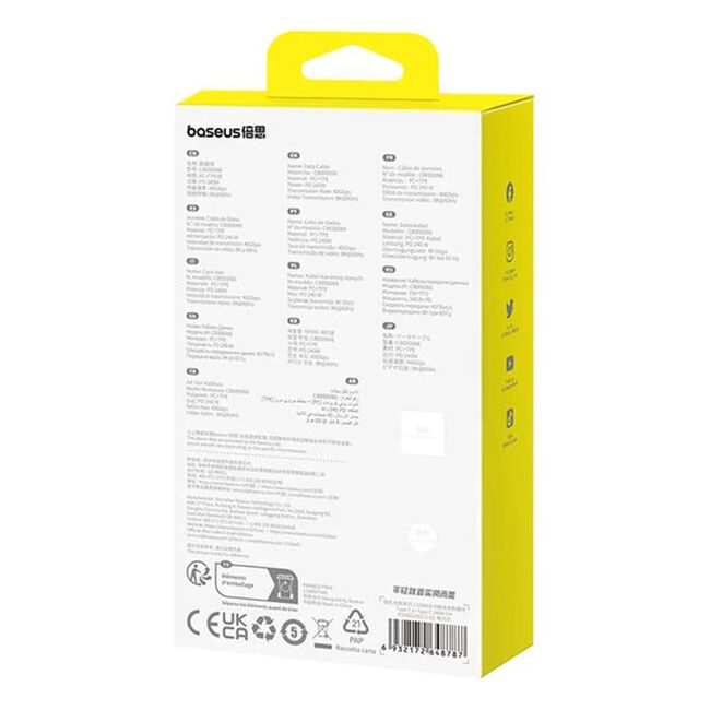 Cablu tip C pentru Realme GT Neo 5 240W Baseus P10365200211-02