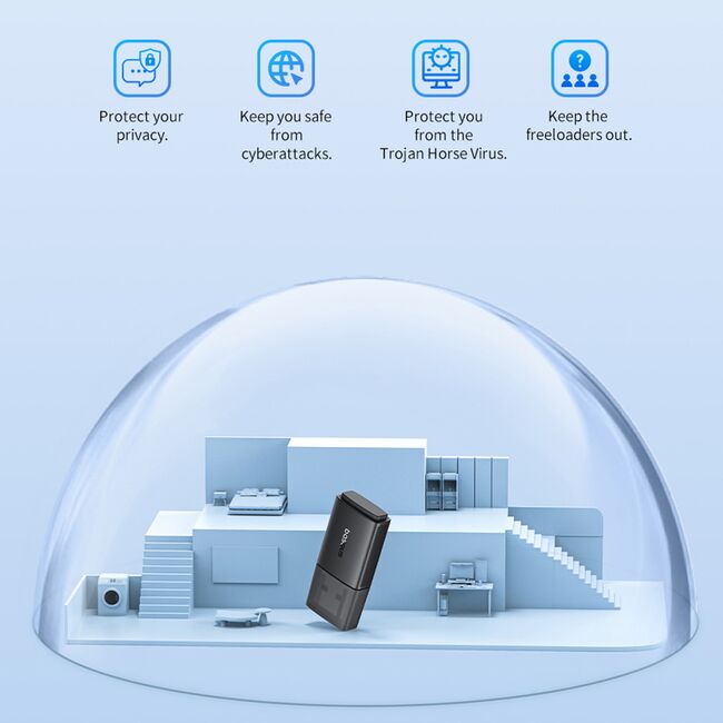Adaptor Wi-Fi Baseus, USB 650Mbps, B01317600111-04