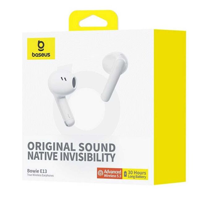Casti Wireless Baseus Earbuds Bowie E13, TWS, Bluetooth 5.3 - Alb