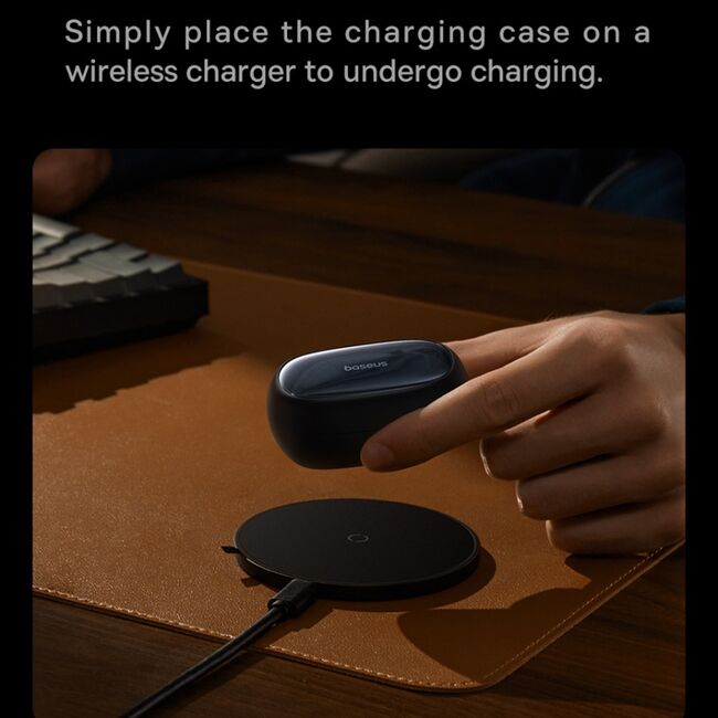 Casti Bluetooth Noise Cancellation Baseus Bowie MA20 Pro, negru