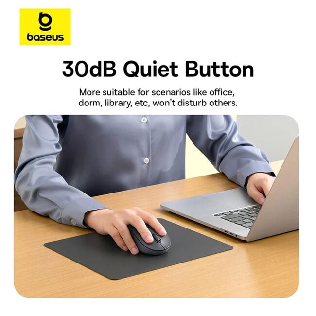 Mouse wireless Bluetooth pentru laptop Baseus F02, 2.4G, negru
