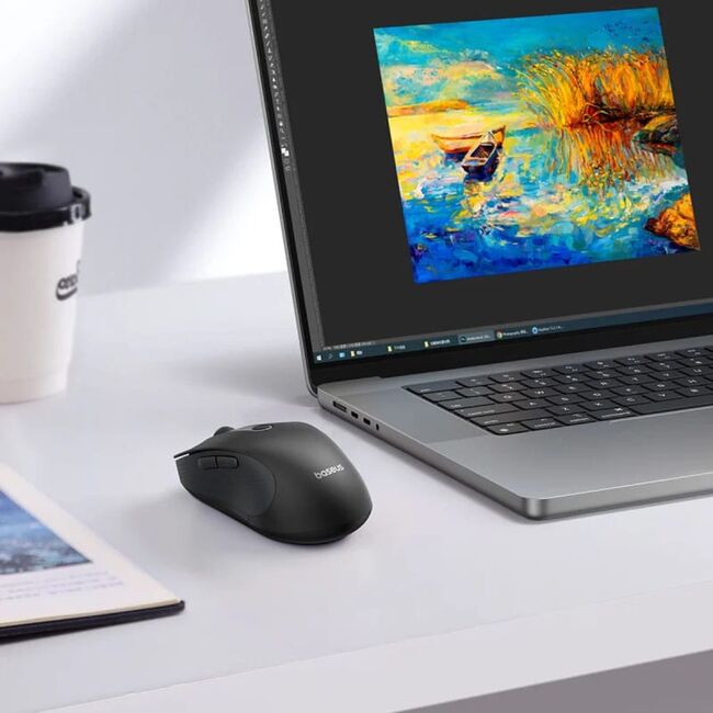 Mouse wireless Bluetooth pentru laptop Baseus F02, 2.4G, alb