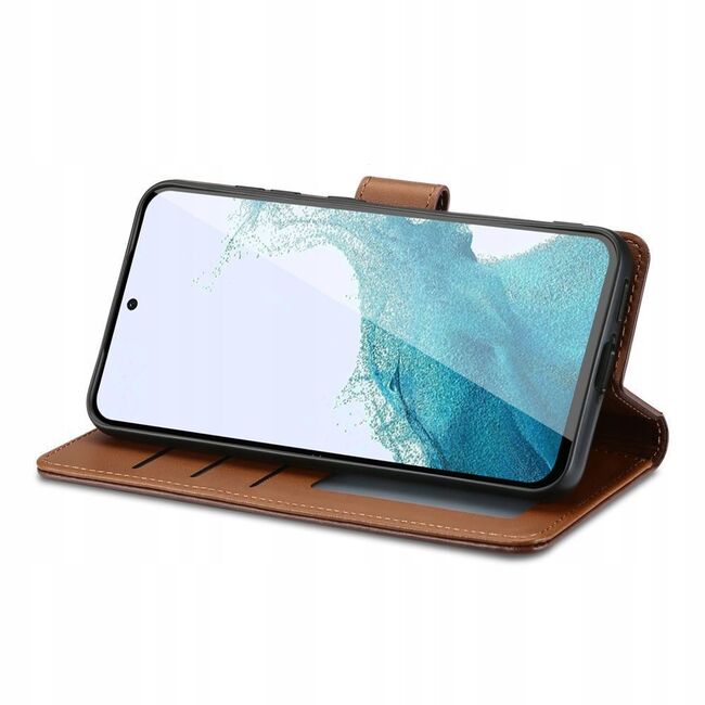 Husa pentru Motorola Moto G34 Wallet tip carte, negru mat