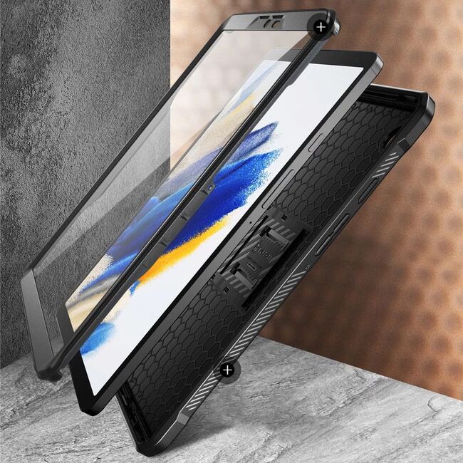 Pachet 360: Husa cu folie integrata Samsung Galaxy Tab A9 8.7 inch Supcase - Unicorn Beetle Pro, negru