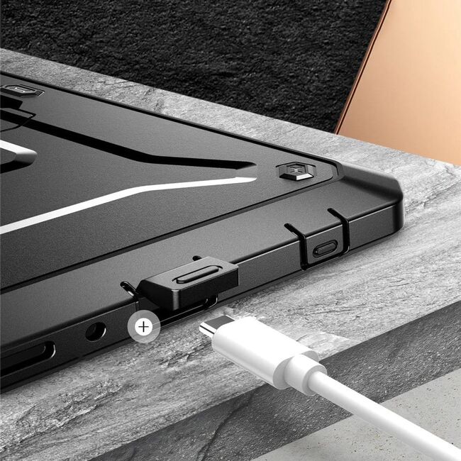 Pachet 360: Husa cu folie integrata Samsung Galaxy Tab A9 8.7 inch Supcase - Unicorn Beetle Pro, negru