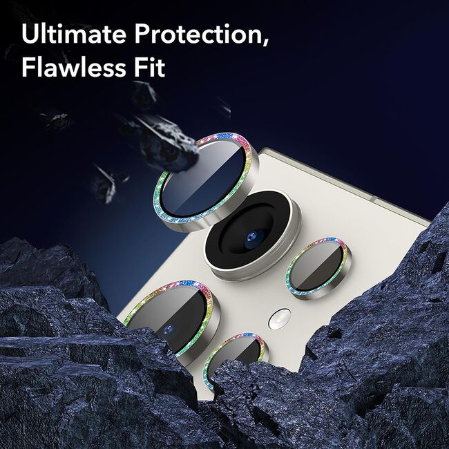 Folie sticla cu strasuri camera Samsung Galaxy S24 Ultra ESR Lens Protector, rhinestone