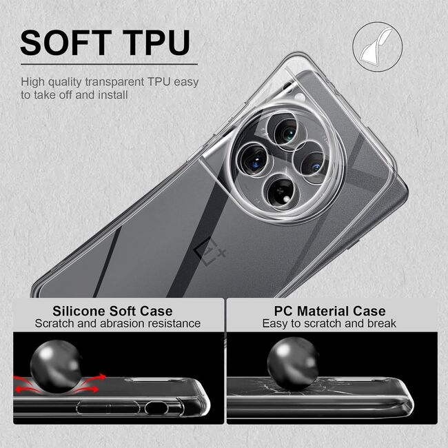 Husa pentru OnePlus 12 5G Slim Fit Anti-shock 1.5mm, transparent