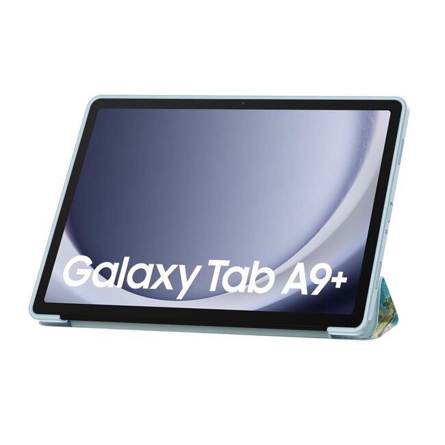Husa Samsung Galaxy Tab A9+ Plus 11 inch UltraSlim de tip stand, functie sleep/wake-up, Aiyando, sakura