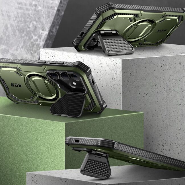 [Pachet 360°] Husa cu folie integrata Samsung Galaxy S24 I-Blason Armorbox MagSafe, verde