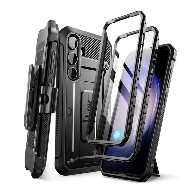 Pachet 360: Husa cu folie integrata Samsung Galaxy S24 Plus Supcase Unicorn Beetle Pro, negru