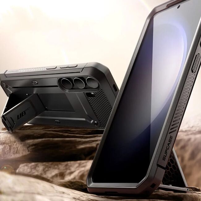Pachet 360: Husa cu folie integrata Samsung Galaxy S24 Plus Supcase Unicorn Beetle Pro, negru