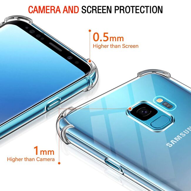 Husa pentru Samsung Galaxy S9 Anti-Shock 1.5mm, reinforced 4 corners, transparent