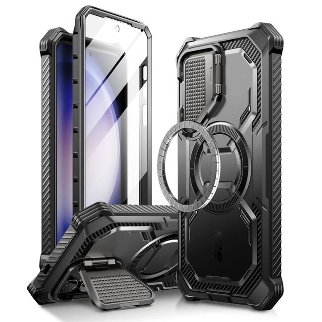 [Pachet 360°] Husa cu folie integrata Samsung Galaxy S24 I-Blason Armorbox MagSafe, negru