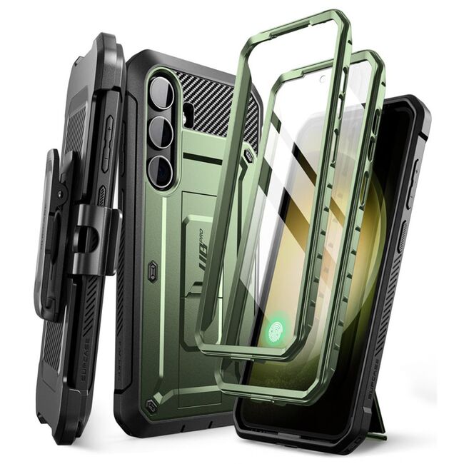 Pachet 360: Husa cu folie integrata Samsung Galaxy S24 Supcase Unicorn Beetle Pro, guldan