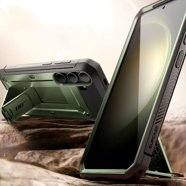 Pachet 360: Husa cu folie integrata Samsung Galaxy S24 Supcase Unicorn Beetle Pro, guldan