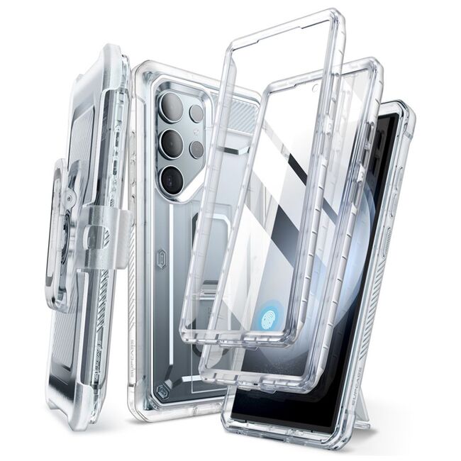 Pachet 360: Husa cu folie integrata Samsung Galaxy S24 Ultra Supcase Unicorn Beetle Pro, transparenta