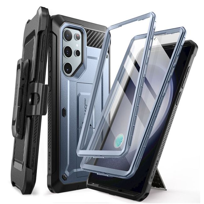 Pachet 360: Husa cu folie integrata Samsung Galaxy S24 Ultra Supcase Unicorn Beetle Pro KickStand, tilt