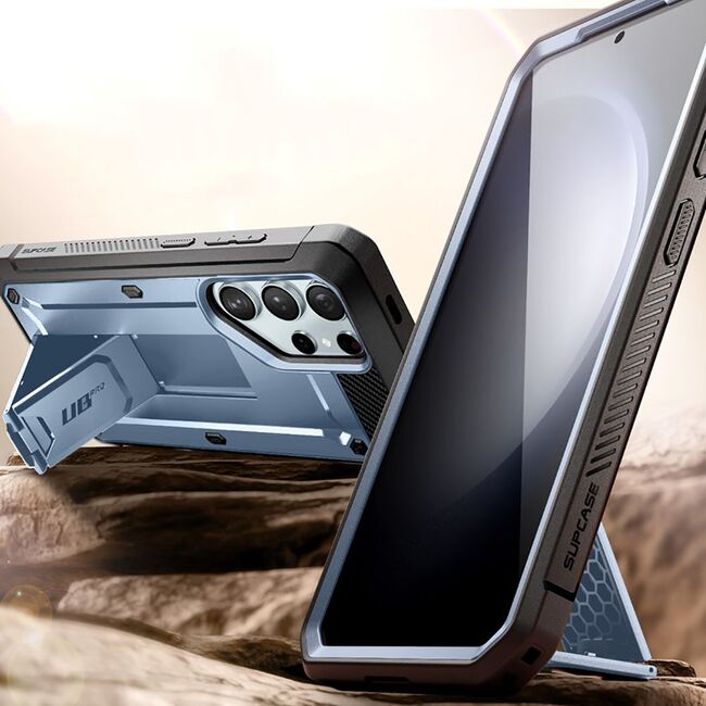 Pachet 360: Husa cu folie integrata Samsung Galaxy S24 Ultra Supcase Unicorn Beetle Pro KickStand, tilt