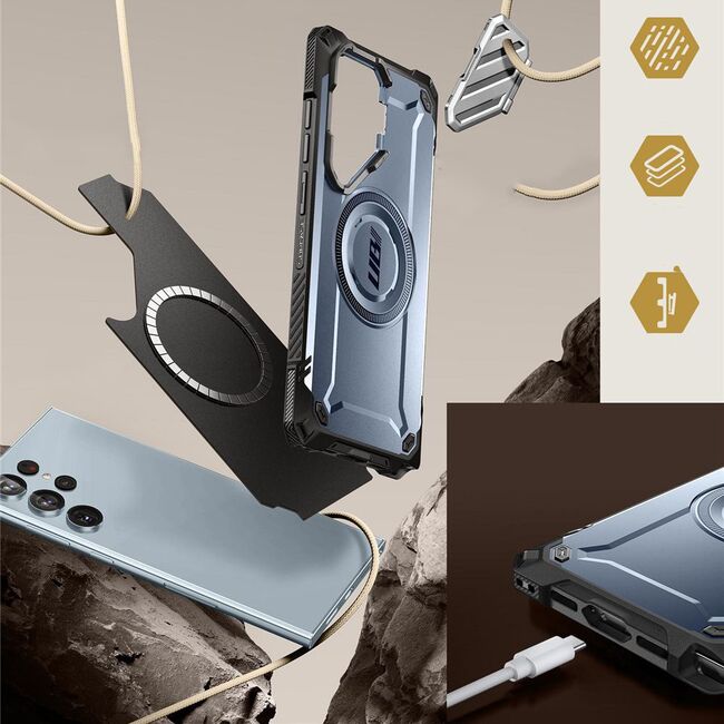 Husa Samsung Galaxy S24 Ultra Supcase Unicorn Beetle XT, bleu