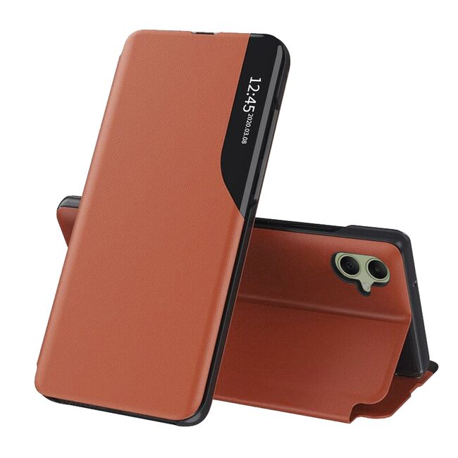 Husa pentru  Samsung Galaxy A05 tip carte, Smart View, portocaliu