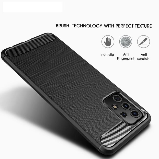 Husa Tech-Protect TPU Carbon pentru Samsung Galaxy A52 4G/5G, A52s negru
