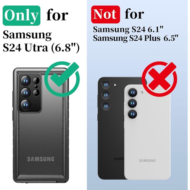 Pachet 360: Husa cu folie integrata Samsung Galaxy S24 Ultra ShockProof Dust-Water Proof Full Body, negru
