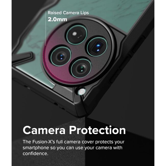 Husa OnePlus 12 RINGKE FUSION X, negru - transparent